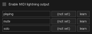 MIDI output config tool, lightning