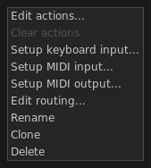 MIDI Channel button menu