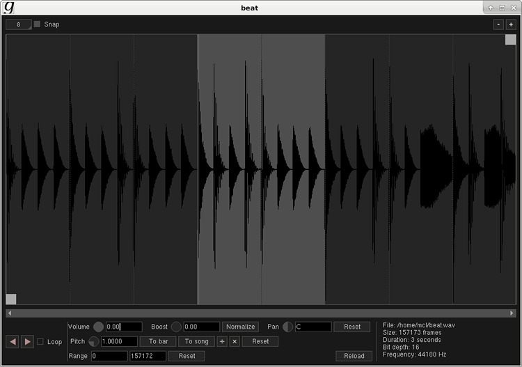 Giada 0.14.2: Chopping samples with the advanced Sample Editor